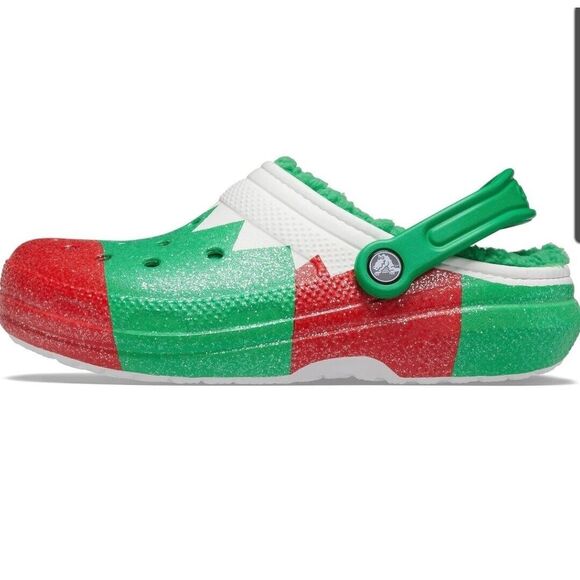 Crocs Classic Lined Holiday Christmas Elf Fur Lined Clogs Shoes Size M5/W7 - Picture 4 of 6